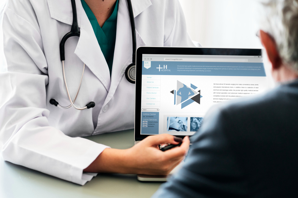 Doctor Reviewing Digital Medical Website