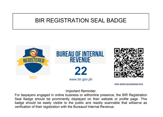 BIR Registration Seal Badge – Cyrel Nicolas SEO Specialist Philippines